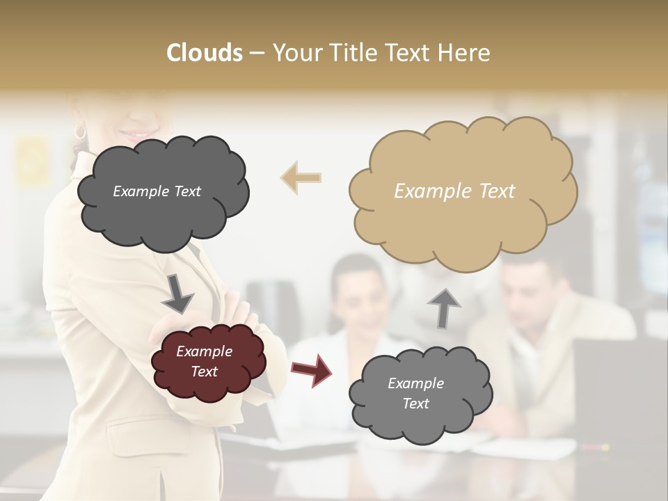 A Woman Standing In Front Of A Group Of People PowerPoint Template