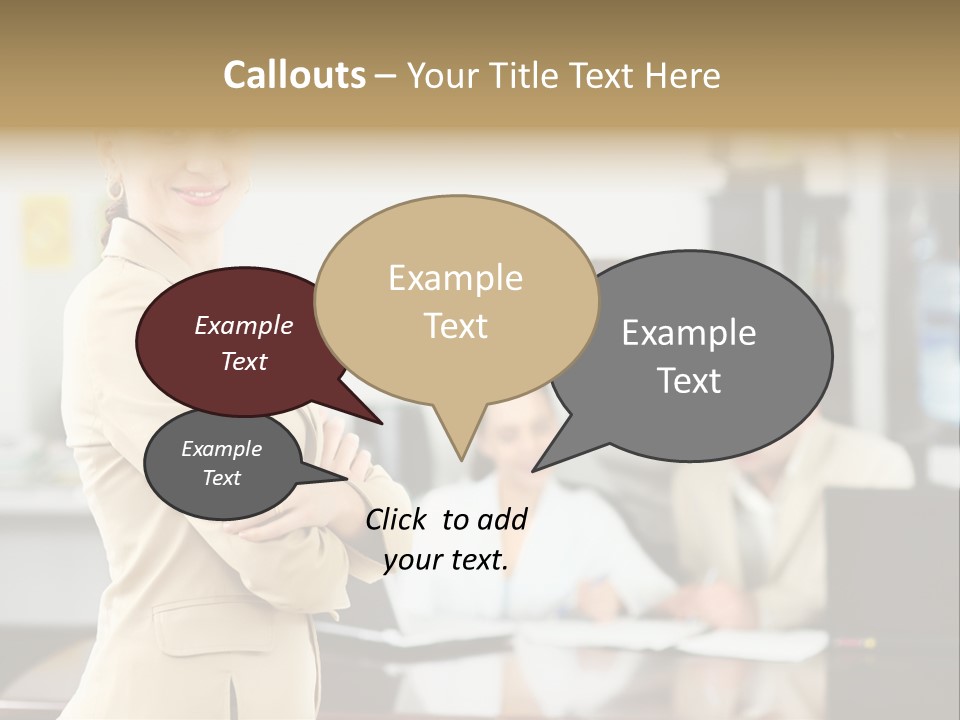 A Woman Standing In Front Of A Group Of People PowerPoint Template