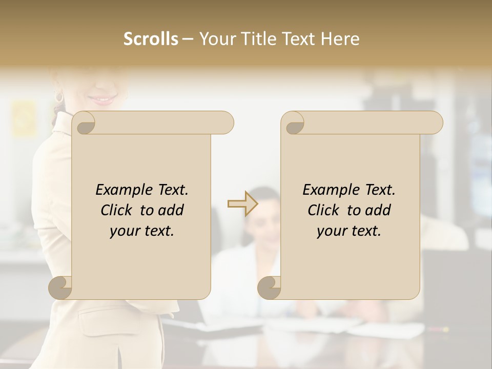 A Woman Standing In Front Of A Group Of People PowerPoint Template