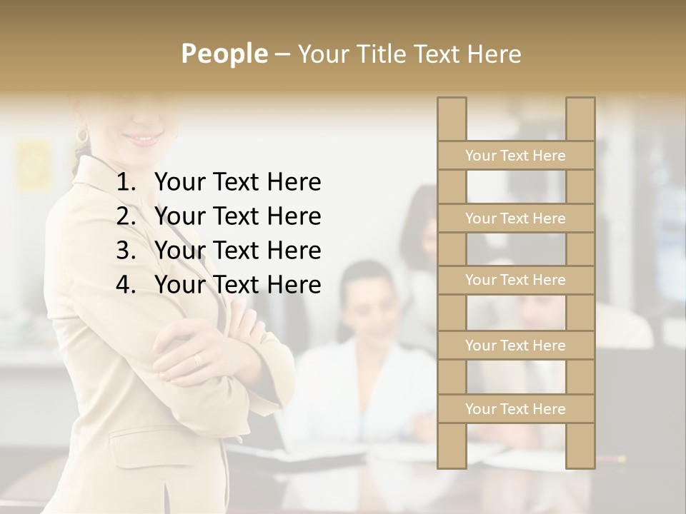 A Woman Standing In Front Of A Group Of People PowerPoint Template
