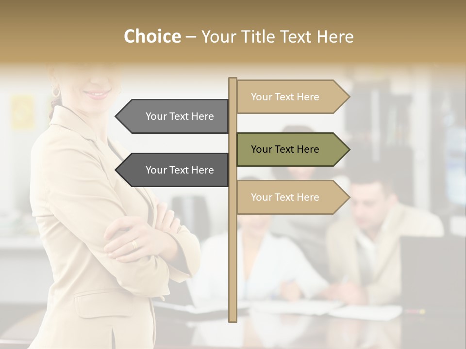 A Woman Standing In Front Of A Group Of People PowerPoint Template