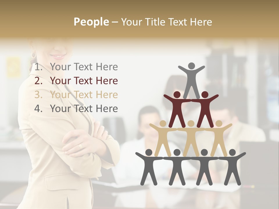 A Woman Standing In Front Of A Group Of People PowerPoint Template
