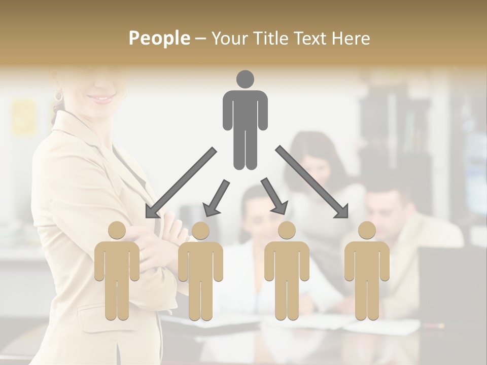 A Woman Standing In Front Of A Group Of People PowerPoint Template