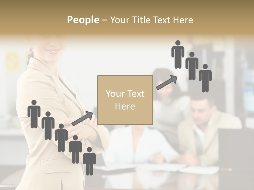 A Woman Standing In Front Of A Group Of People PowerPoint Template