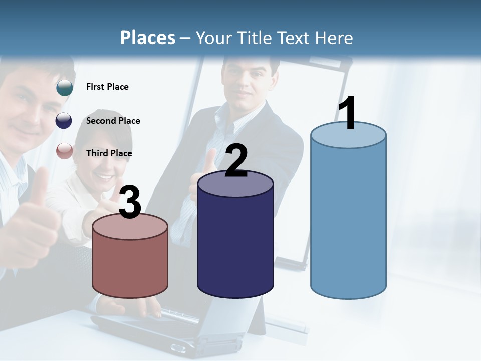 A Group Of Business People Giving Thumbs Up PowerPoint Template