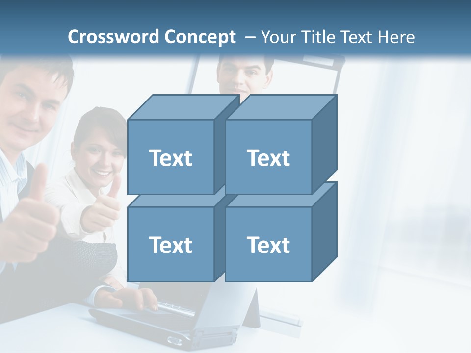 A Group Of Business People Giving Thumbs Up PowerPoint Template