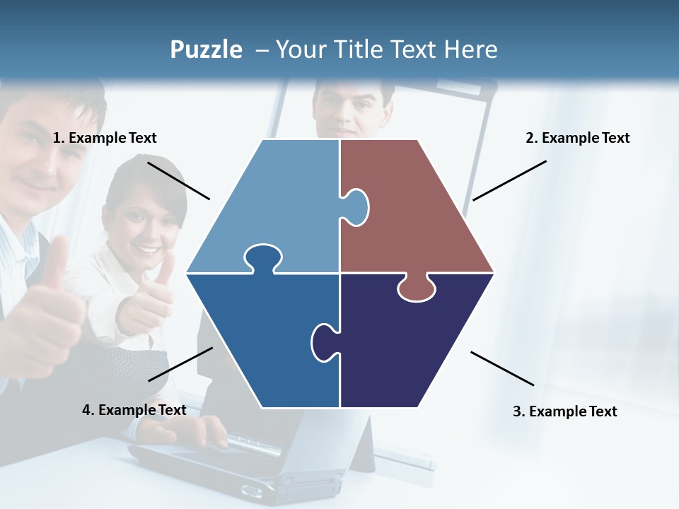 A Group Of Business People Giving Thumbs Up PowerPoint Template