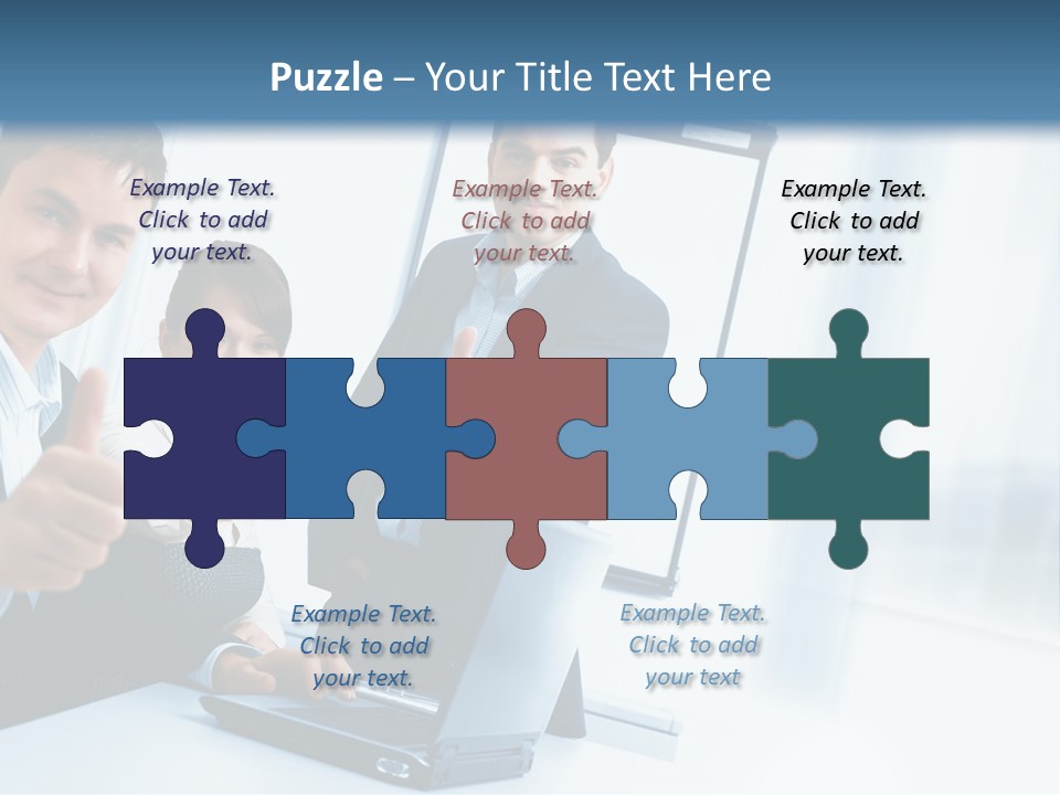 A Group Of Business People Giving Thumbs Up PowerPoint Template