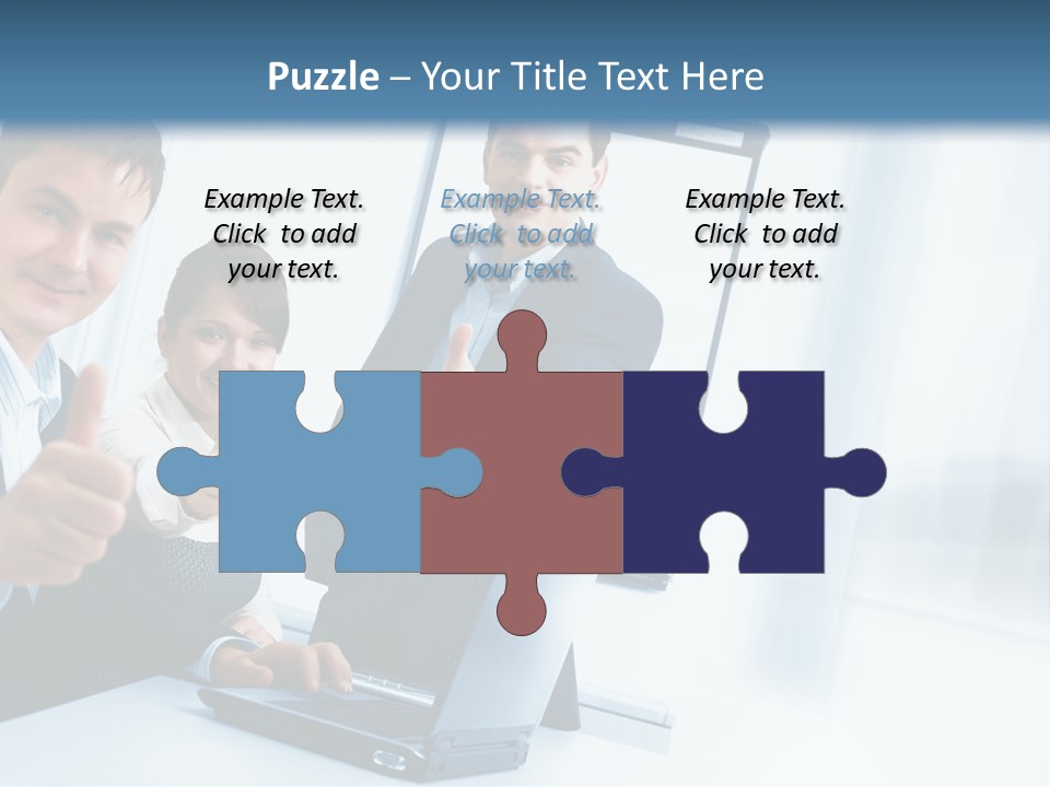 A Group Of Business People Giving Thumbs Up PowerPoint Template