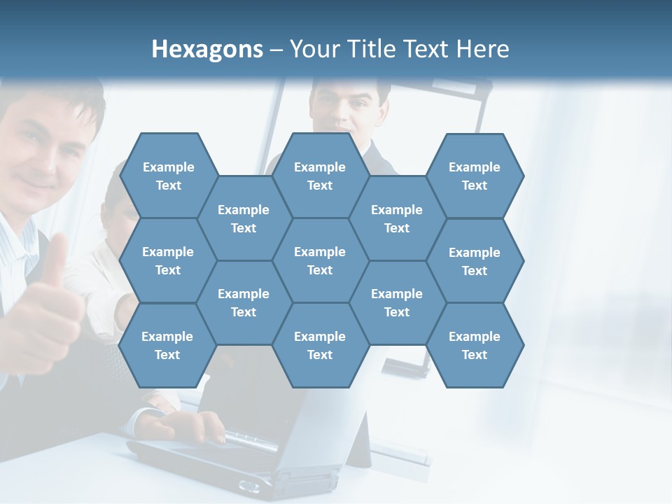 A Group Of Business People Giving Thumbs Up PowerPoint Template