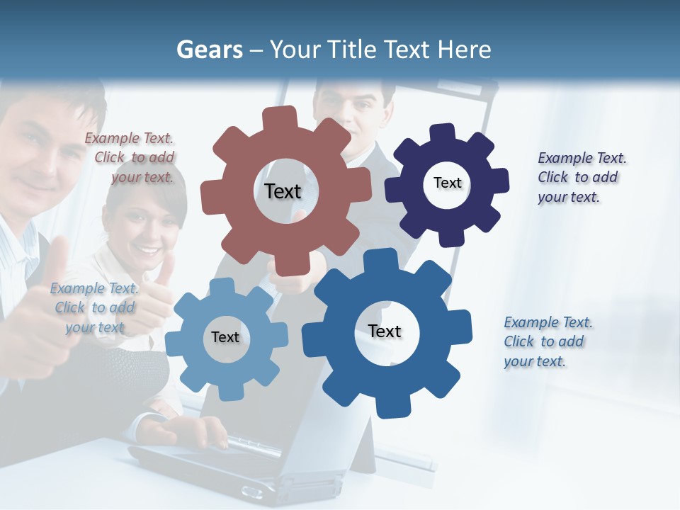 A Group Of Business People Giving Thumbs Up PowerPoint Template