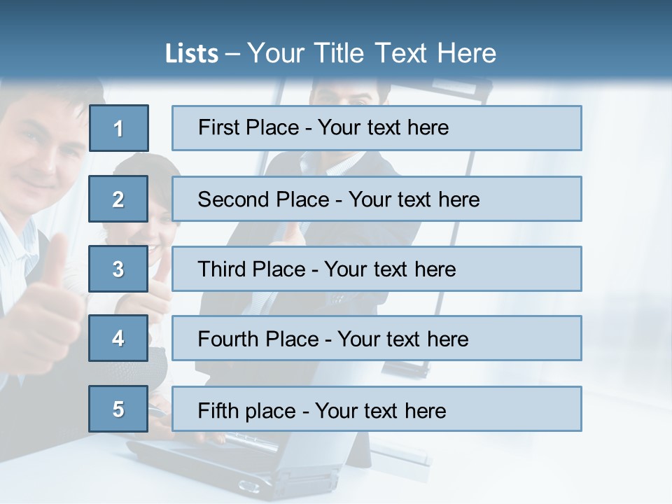 A Group Of Business People Giving Thumbs Up PowerPoint Template