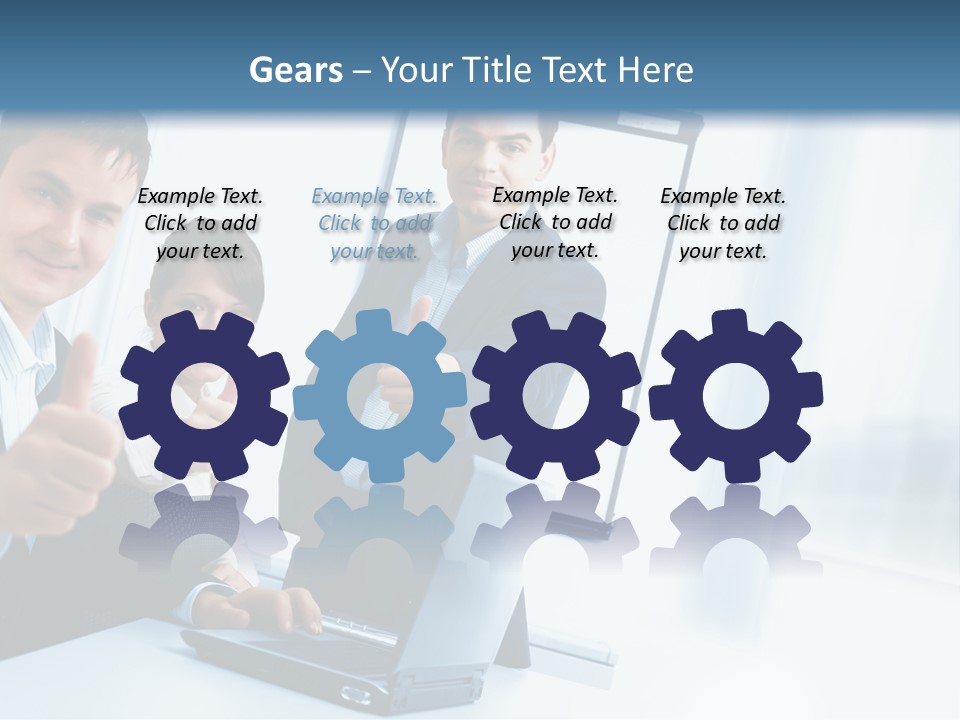 A Group Of Business People Giving Thumbs Up PowerPoint Template