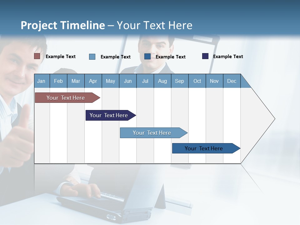 A Group Of Business People Giving Thumbs Up PowerPoint Template
