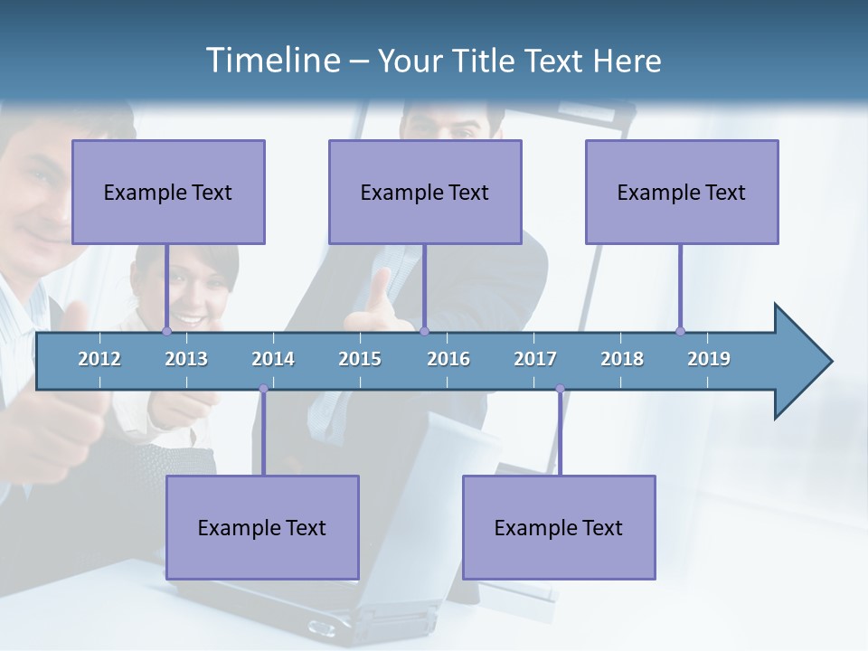 A Group Of Business People Giving Thumbs Up PowerPoint Template