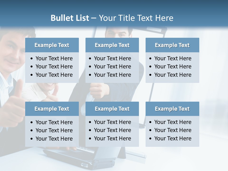 A Group Of Business People Giving Thumbs Up PowerPoint Template