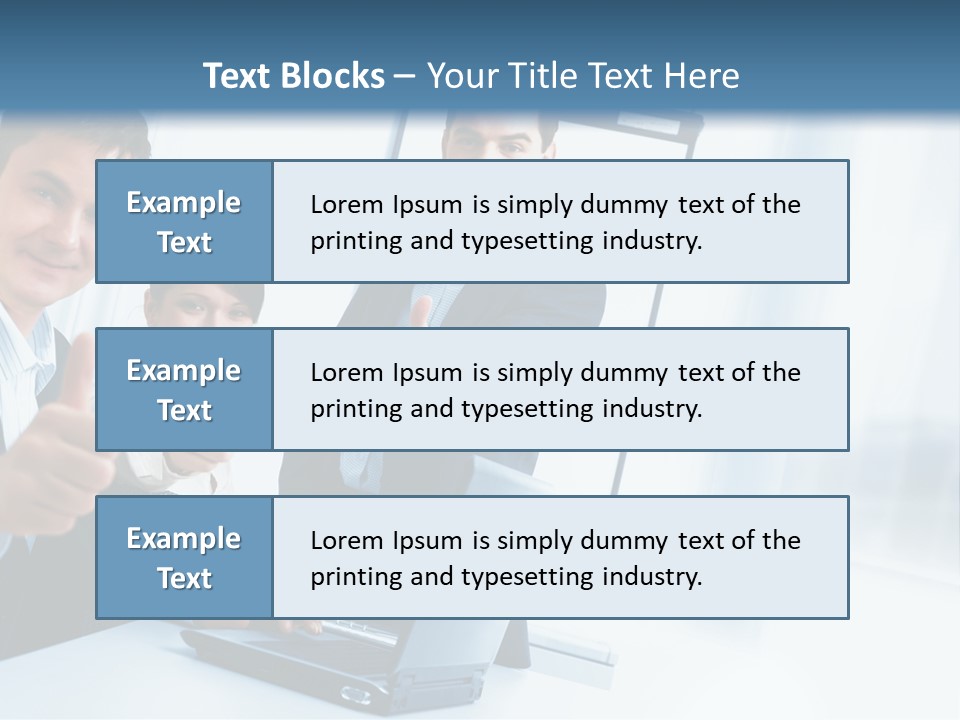 A Group Of Business People Giving Thumbs Up PowerPoint Template