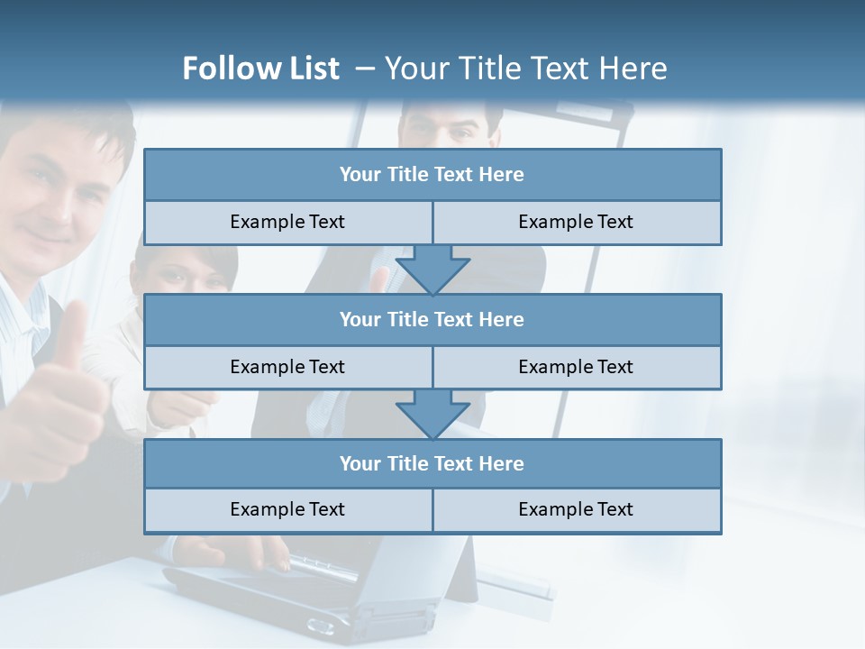A Group Of Business People Giving Thumbs Up PowerPoint Template