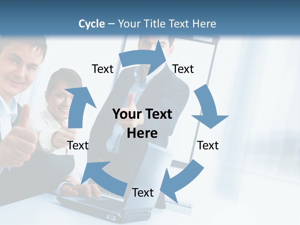 A Group Of Business People Giving Thumbs Up PowerPoint Template