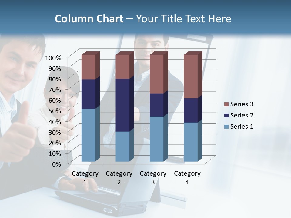 A Group Of Business People Giving Thumbs Up PowerPoint Template