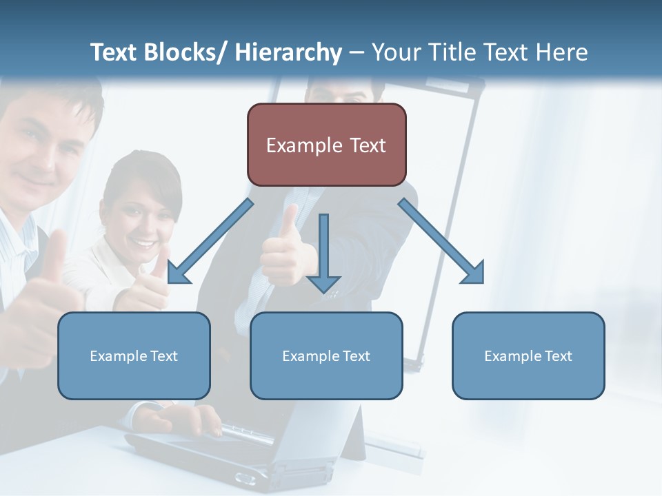 A Group Of Business People Giving Thumbs Up PowerPoint Template