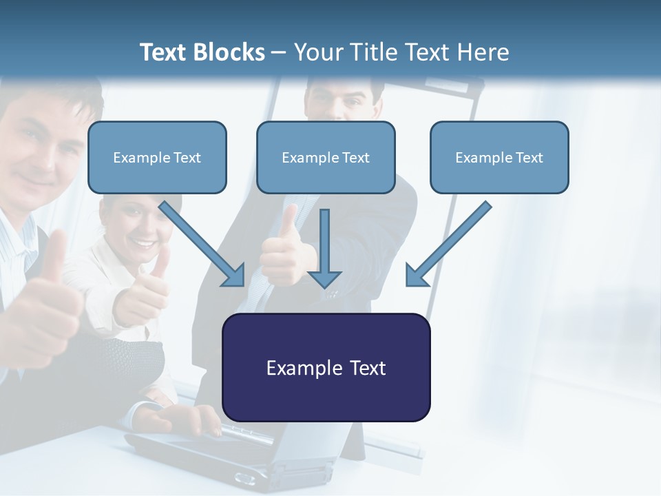 A Group Of Business People Giving Thumbs Up PowerPoint Template