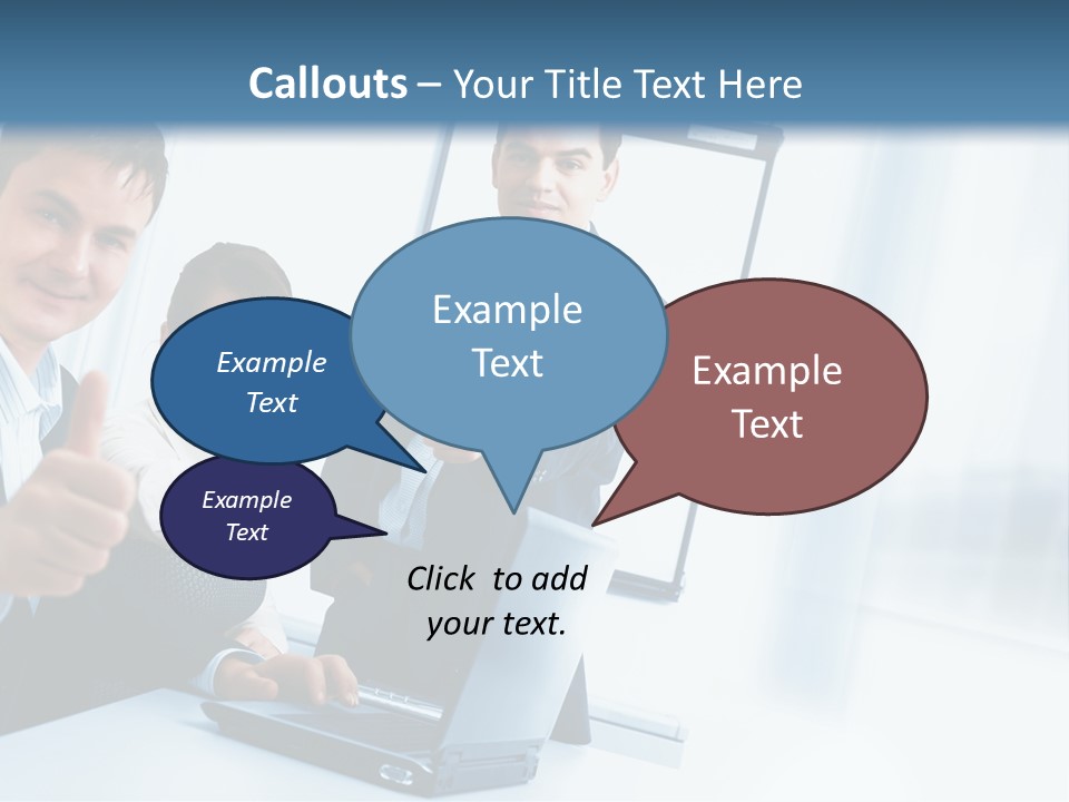 A Group Of Business People Giving Thumbs Up PowerPoint Template