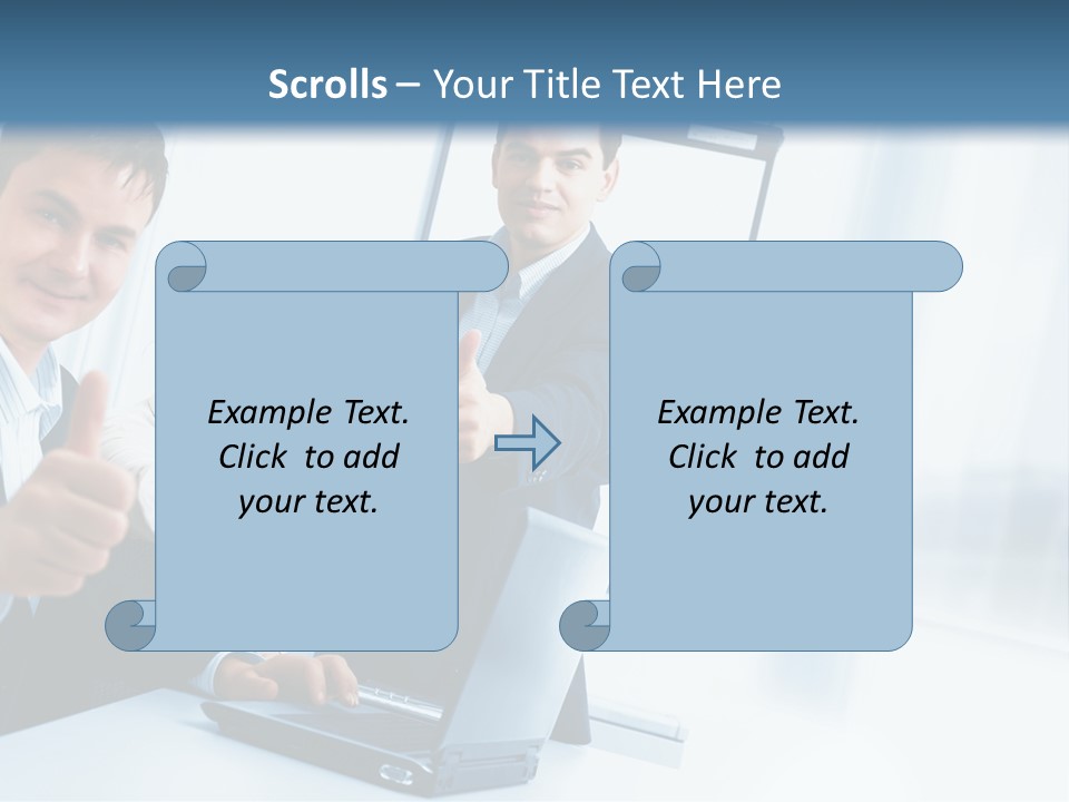 A Group Of Business People Giving Thumbs Up PowerPoint Template