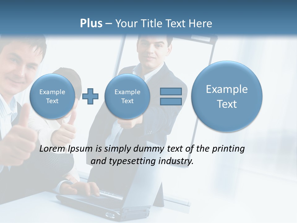 A Group Of Business People Giving Thumbs Up PowerPoint Template