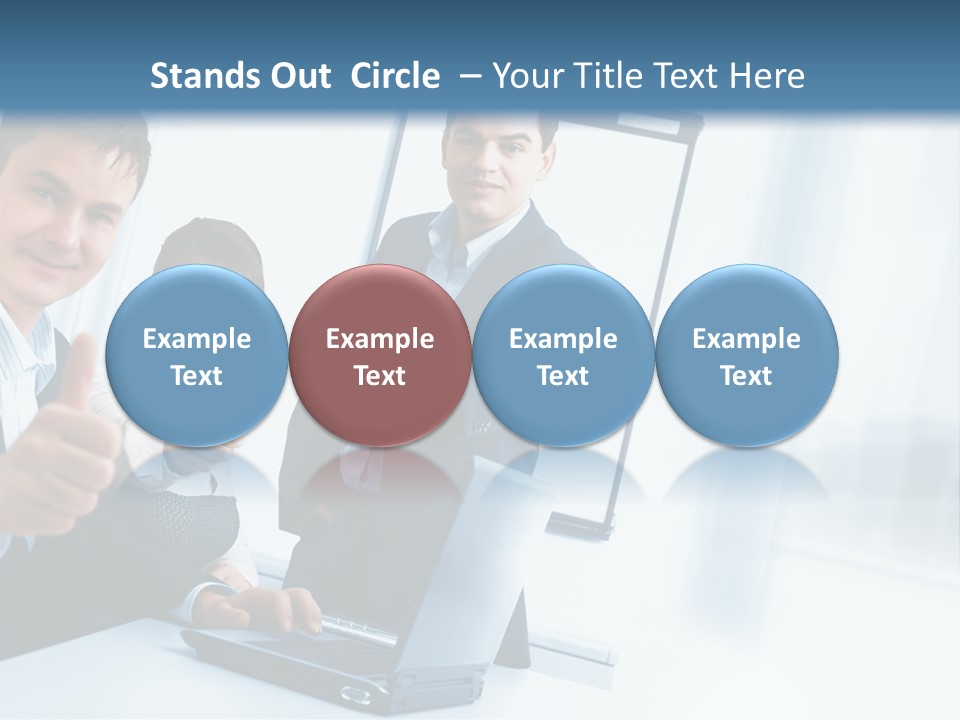 A Group Of Business People Giving Thumbs Up PowerPoint Template