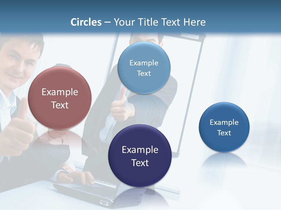 A Group Of Business People Giving Thumbs Up PowerPoint Template