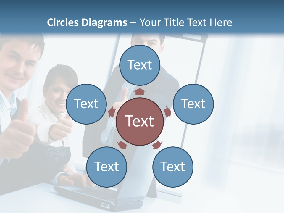 A Group Of Business People Giving Thumbs Up PowerPoint Template