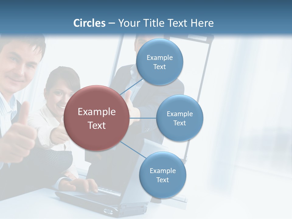 A Group Of Business People Giving Thumbs Up PowerPoint Template