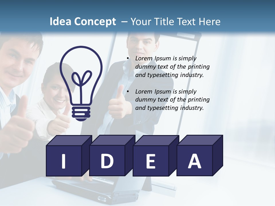 A Group Of Business People Giving Thumbs Up PowerPoint Template