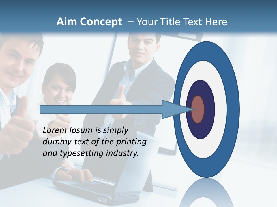 A Group Of Business People Giving Thumbs Up PowerPoint Template