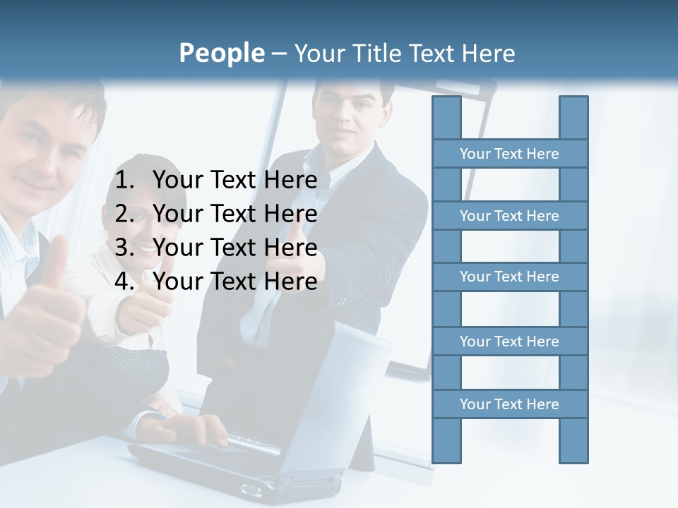 A Group Of Business People Giving Thumbs Up PowerPoint Template