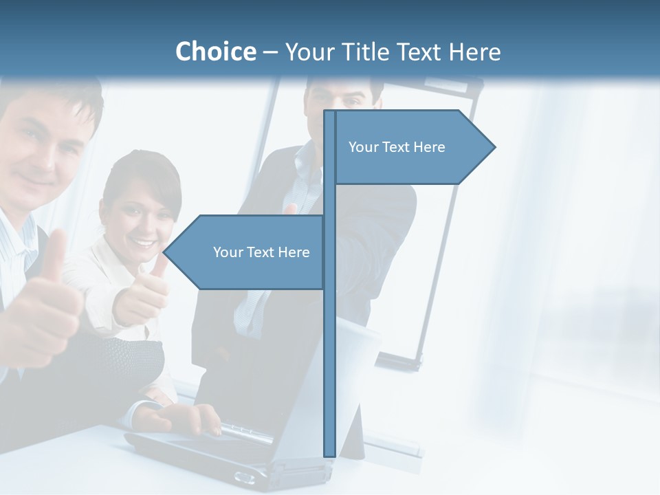 A Group Of Business People Giving Thumbs Up PowerPoint Template