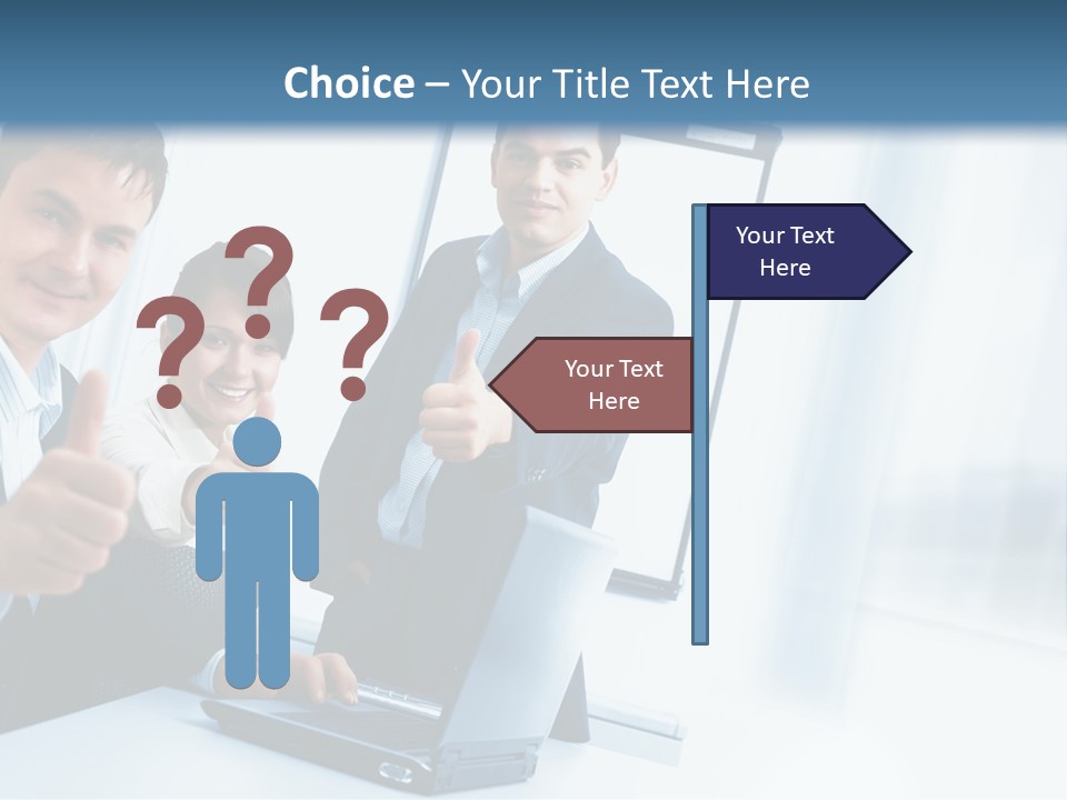 A Group Of Business People Giving Thumbs Up PowerPoint Template