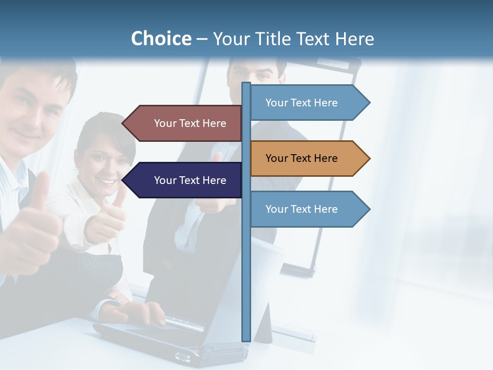 A Group Of Business People Giving Thumbs Up PowerPoint Template