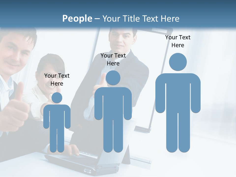 A Group Of Business People Giving Thumbs Up PowerPoint Template