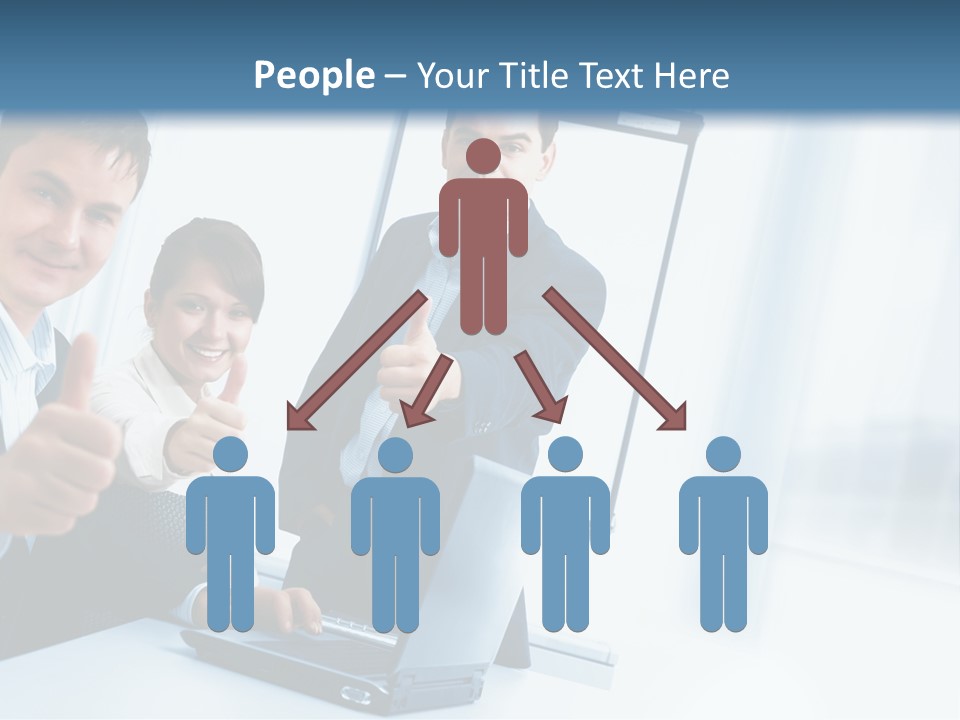 A Group Of Business People Giving Thumbs Up PowerPoint Template