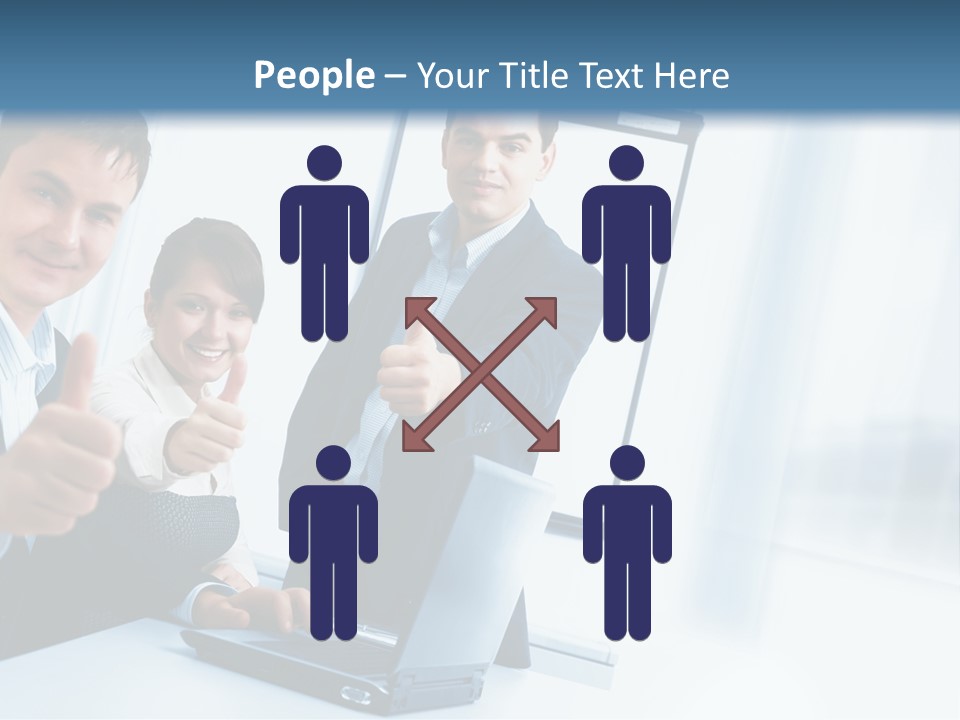 A Group Of Business People Giving Thumbs Up PowerPoint Template