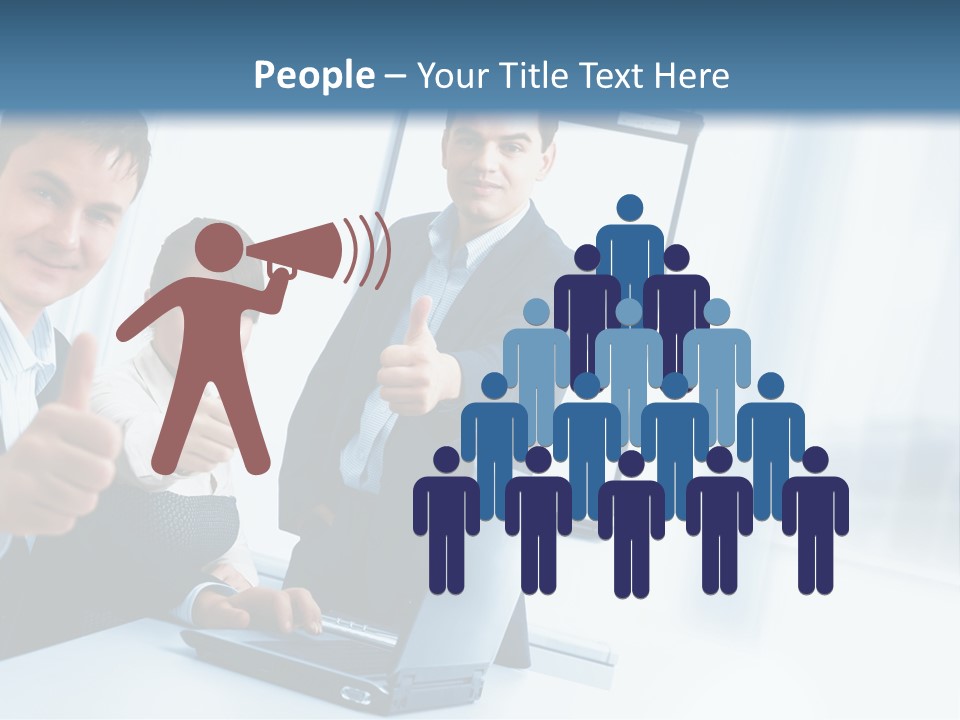 A Group Of Business People Giving Thumbs Up PowerPoint Template
