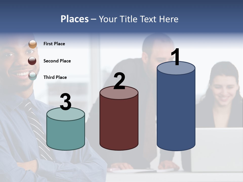 A Group Of People Sitting At A Table With A Laptop PowerPoint Template