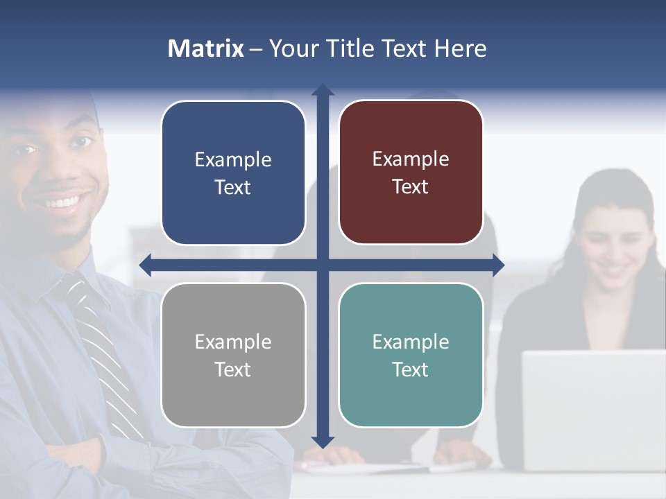 A Group Of People Sitting At A Table With A Laptop PowerPoint Template