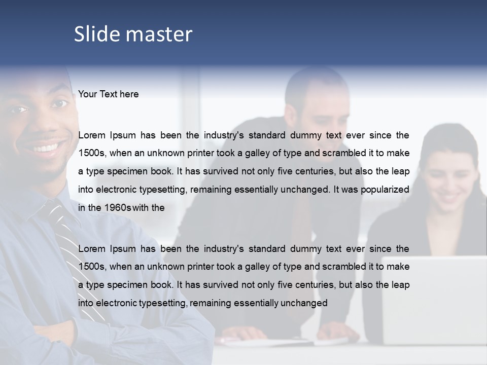 A Group Of People Sitting At A Table With A Laptop PowerPoint Template