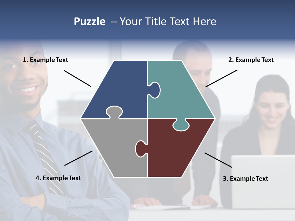 A Group Of People Sitting At A Table With A Laptop PowerPoint Template