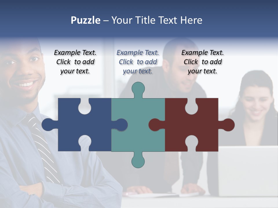 A Group Of People Sitting At A Table With A Laptop PowerPoint Template