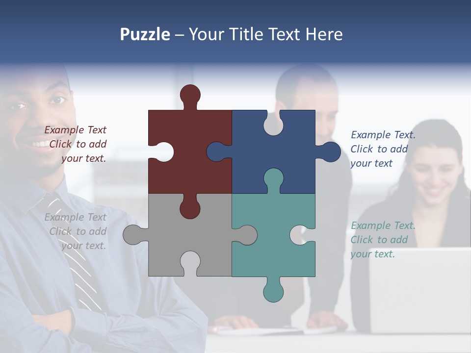 A Group Of People Sitting At A Table With A Laptop PowerPoint Template