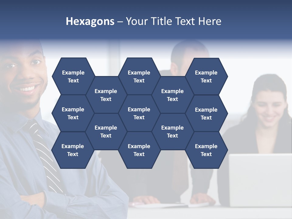 A Group Of People Sitting At A Table With A Laptop PowerPoint Template